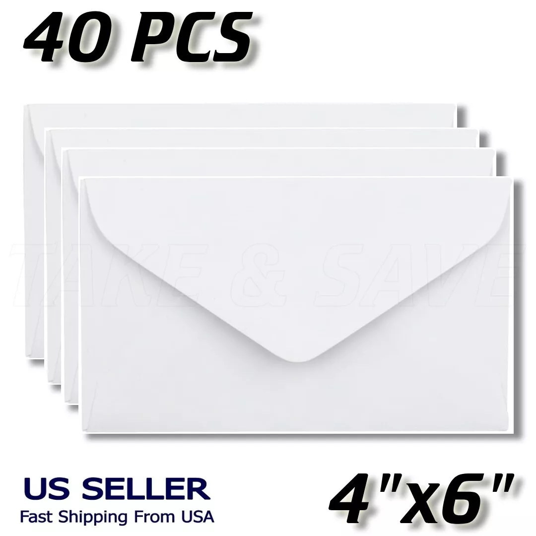 40-Pack A4 Blank White 4x6 Photo Mail Envelopes for Party Invitations  Postcards