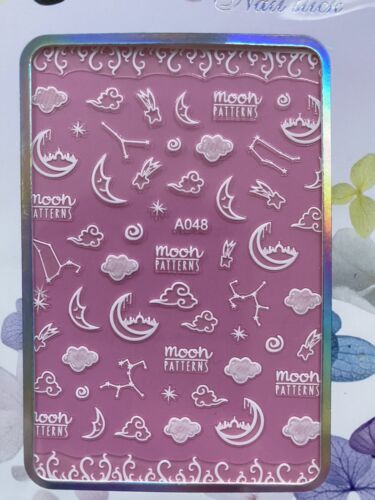 nail stickers Moon Star - self adhesive UK Stock - Picture 1 of 3
