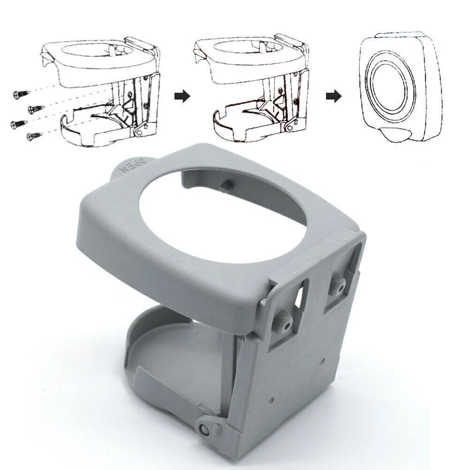 Suporte para garrafa de bebida dobrável cinza suporte universal carro/caminhão - Imagem 3 de 4