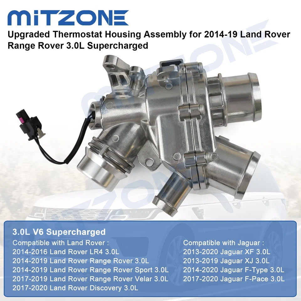 Conjunto de carcasa de termostato mejorado para Land Rover Range Rover 3,0 L SC 2014-19 Foto 3 de 4