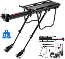 Rear Bike Rack Cargo Rack Alloy Luggage Carrier Bicycle 110 Lbs Capacity Holder Rear Bike Rack Cargo Rack Alloy Luggage Carrier Bicycle 110 Lbs Capacity Holder