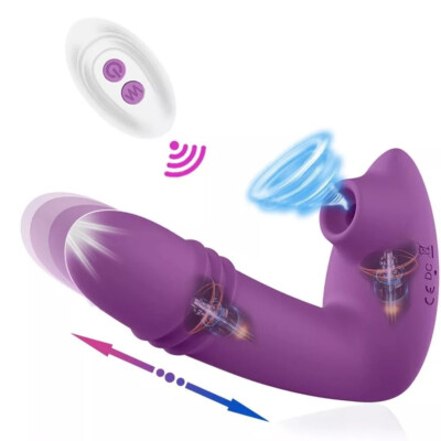 Wearable Thrusting Dildo G-Spot Vibrator Clit Massager Sex Toys For Women  Remote