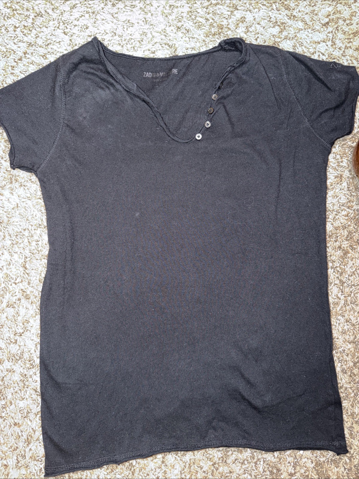 NWT Zadig & Voltaire Crystal Camo Skull Tee Large RARE image 3