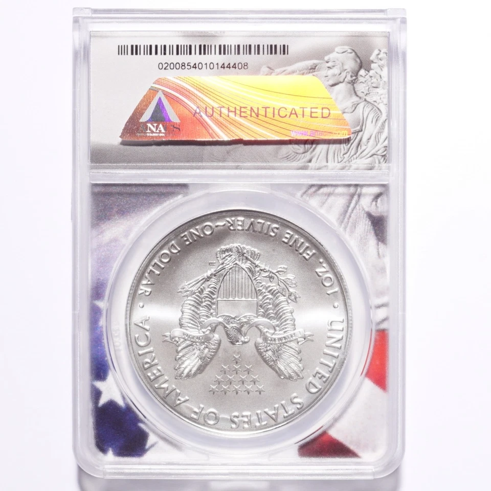 2021 Silver American Eagle Dollar ANACS MS70 A First Strike Coin - Image 2 of 2