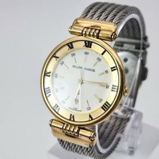 Philippe Charriol Celtic Golduhr mit weißem Zifferblatt und römischem weißem ...