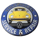 Vintage Volkswagen Sign - Porcelain VW Bug Service Repair Car Sales Gas Sign