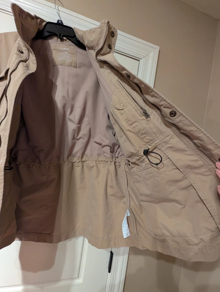 L.L. Chaqueta de Granero Bean Khaki Tostado - XL Reg Cremallera Completa Foto 3 de 4