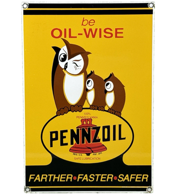 #ad VINTAGE PENNZOIL MOTOR OIL PORCELAIN SIGN GASOLINE SERVICE STATION PUMP PLATE $121.65