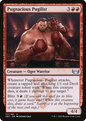 Pugnacious Pugilist #117 (Foil) (LP) Streets New Capenna SNC Magic MTG