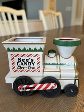 VINTAGE SEE's CANDY CHOO-CHOO ENGINE TRAIN LOCOMOTIVE TIN MADE IN JAPAN 1950s