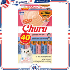 Churu Salmon Variety Lickable Wet Cat Treats 40 Count Tubes
