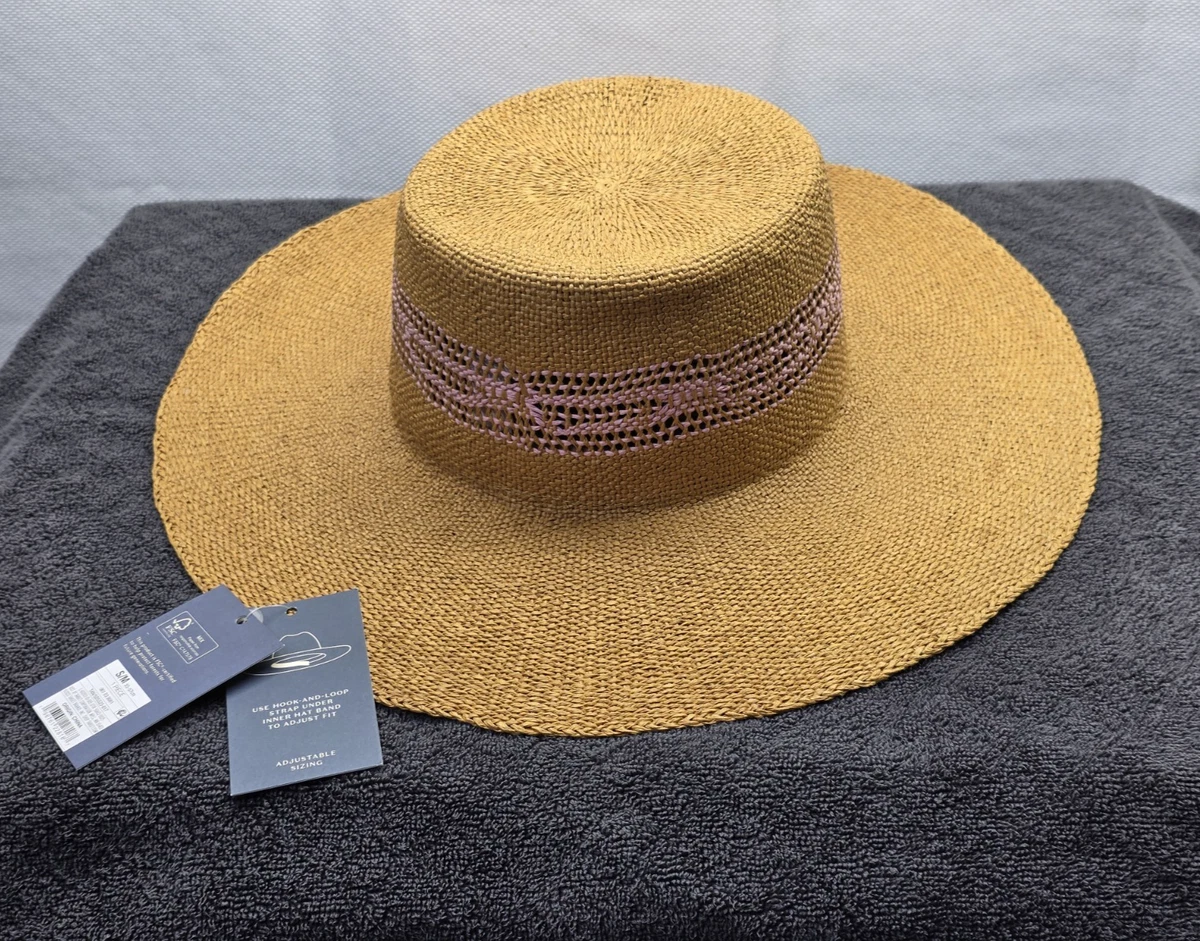 Wide Brim Hat Mauve beige color adjustable inner tie NWOT FLAT BRIM HAT - TAN – DESERI main image 2