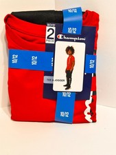 NWT Boy s Champion 2 pc Jogger set Tee/sweats 10/12 Red/Black T6S