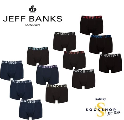 Men's Cotton Trunks Plain Stretchy Label less 3 Pack Sizes S,M,L,XL - Jeff Banks