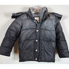GAP Kids Cold Control Max Puffer Jacket Gray Ombre Sherpa Lined Hood Size S