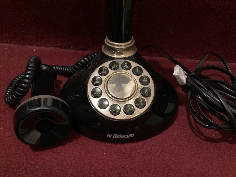 Vintage retro-style Candlestick ‘phone Betacom push button Modern Wiring - Image 2 of 4