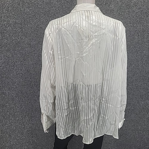 Maggie Barnes Womens Button Front Dressy Top 16W Plus Size 1X White Shirt - Picture 6 of 13