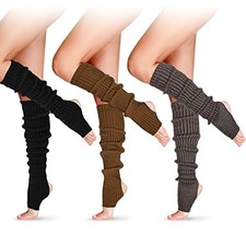 Long Leg Warmers for Women 24 Inch over The One Size 3 Black, Dark Gray, Khaki