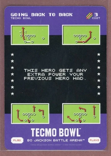 2026 Bo Jackson Battle Arena Tecmo Bowl Plays #92 Going Back To Back