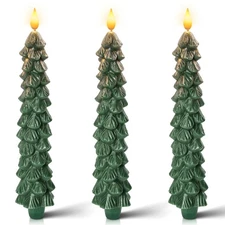 Realistic Flickering Battery Taper Candles with Clips and Remote for Xmas Tree