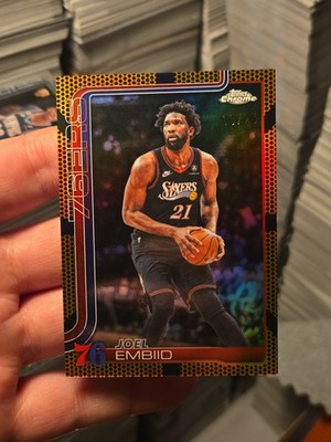 2025-26 Topps Chrome - Joel Embiid #149 Orange Refractor /25 MVP HOF 76ers 🔥🔥