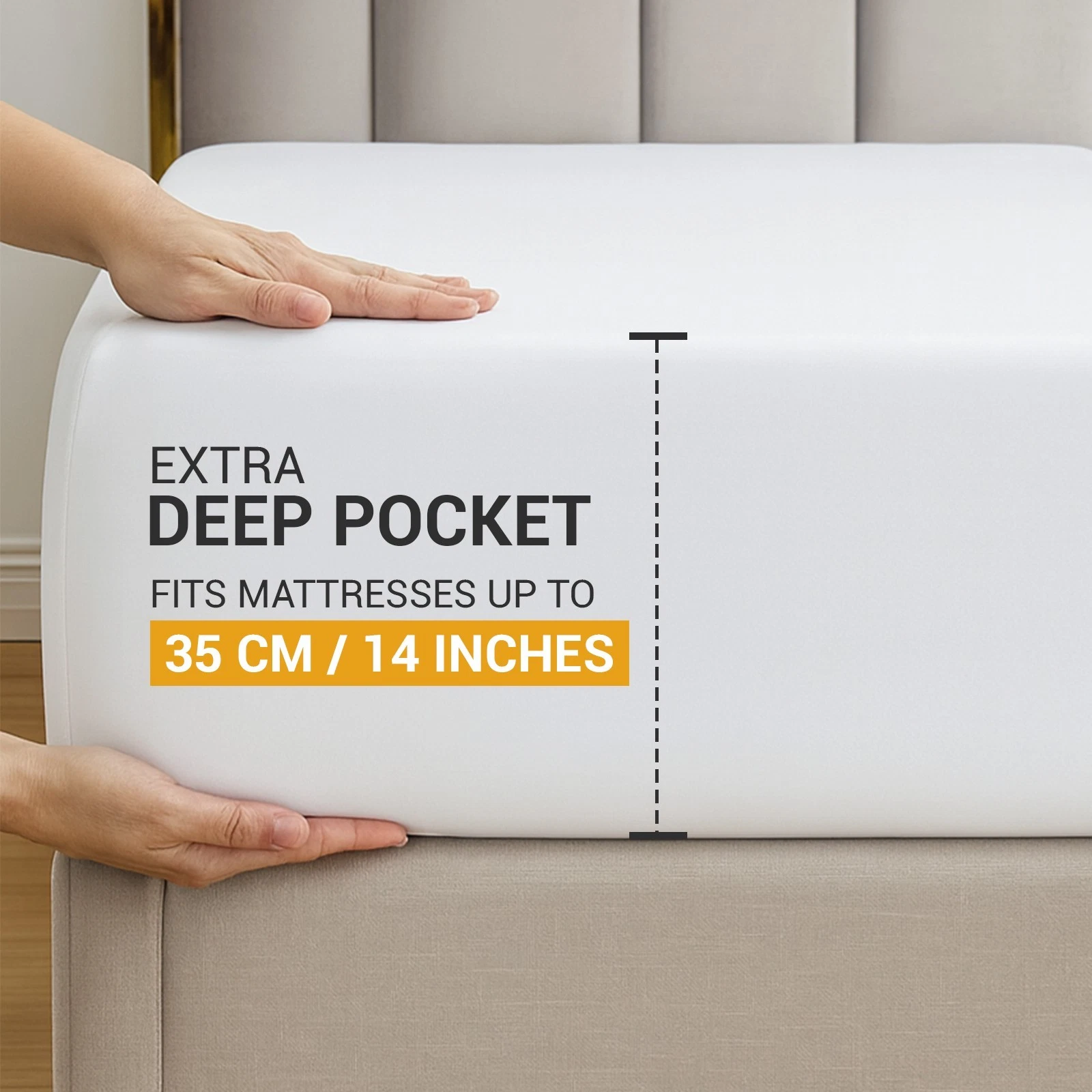 White - Dekoro fitted sheet - 35cm deep