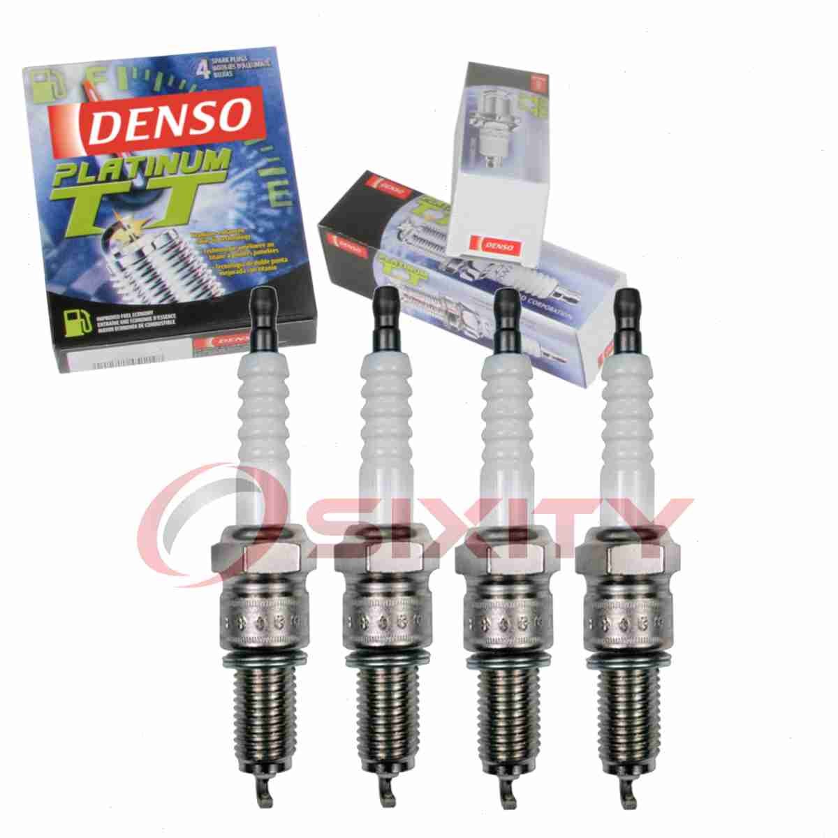 4 pc Denso Platinum TT Spark Plugs for 1980-1982 Subaru GLF 1.6L 1.8L H4 vl