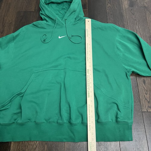 Nike Felpa con Cappuccio Center Swoosh Verde Felpa Pullover Boxy Taglia 4XL - Foto 4 di 5
