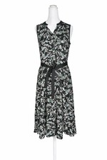 Simply Vera Wang Floral Sleeveless Shirt Dress Belted Size Small Nature Garden