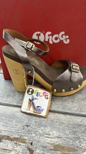FLOGG Leather And Beech Wood Sandals, Silver EVO Insole Model 105