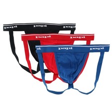 Papi Men's Solid Cotton Jock Strap Assorted 3 Pack 