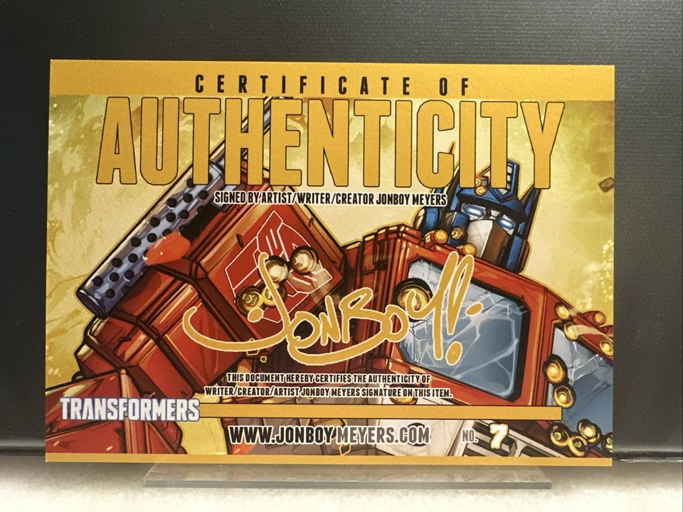 Transformers #7 CGC 9.8 Signature Series Signed By Jonboy Meyers With COA - Image 4 of 4