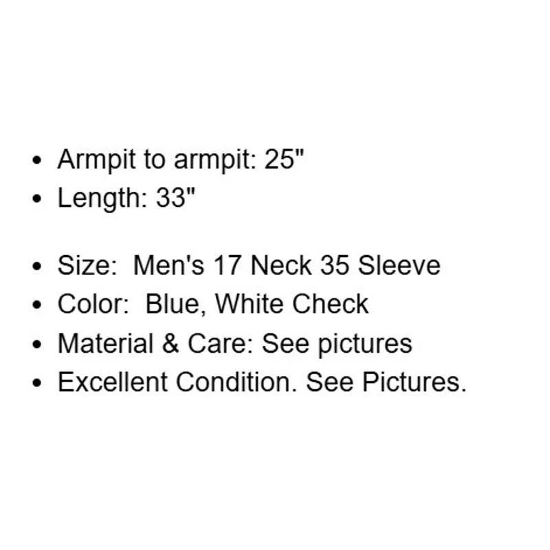 Camisa de vestir Hart Schaffner Marx para hombre 17 35 azul a cuadros algodón Pima sin planchar Foto 4 de 4