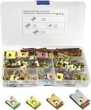 110pcs U Clips Assortment Kit Auto Car U Type Metal Clip Nut Fastener for Repair
