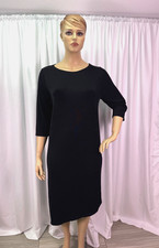 Chico’s Travelers Sierra Dress Black Asymmetrical Hem 3/4 Sleeve Plus Size 20/22