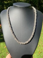 Vintage Sterling Silver Byzantine Necklace Artisan Handcrafted