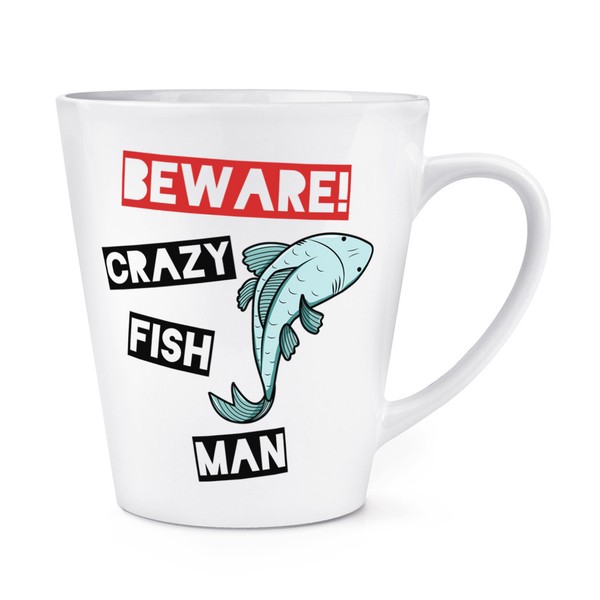 Beware VerrüCkte Fisch Mann 341Ml Latte Becher Tasse - Lustig Tiere-image