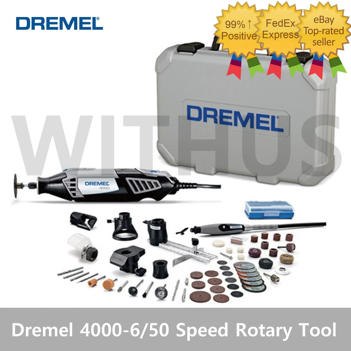 Dremel 4000-6/50 Rotary Tool Kit, High Performance, w/Flex Shaft, 6  Attachments & 50 Accessories