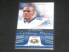 ISAAC BRUCE RAMS LEGEND AUTHENTIC EVENT GAME USED JERSEY FOOTBALL CARD /250