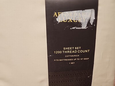 Affordable Luxury Full 1200 Thread Count Ivory Sheet Set