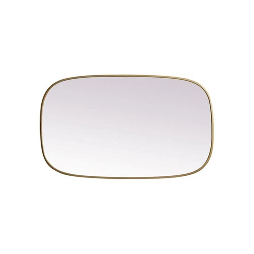 Elegant Decor Brynn 24x40" Oval Modern MDF Wood/Iron Mirror in Brass - Picture 3 of 11