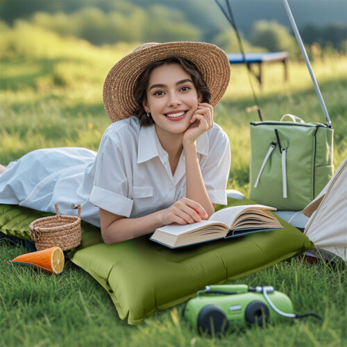 Selbstaufblasend Camping Isomatte Luftmatratze Schlafmatte mit Eingebauter Pumpe - Bild 7 von 12