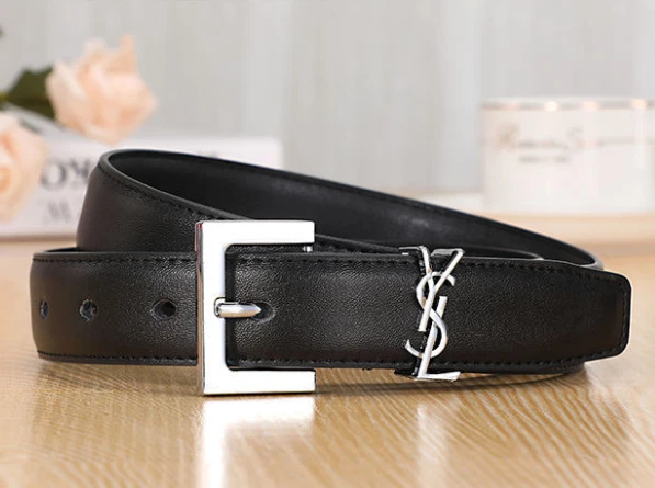 Saint Laurent Men's Monogramme Leather Belt