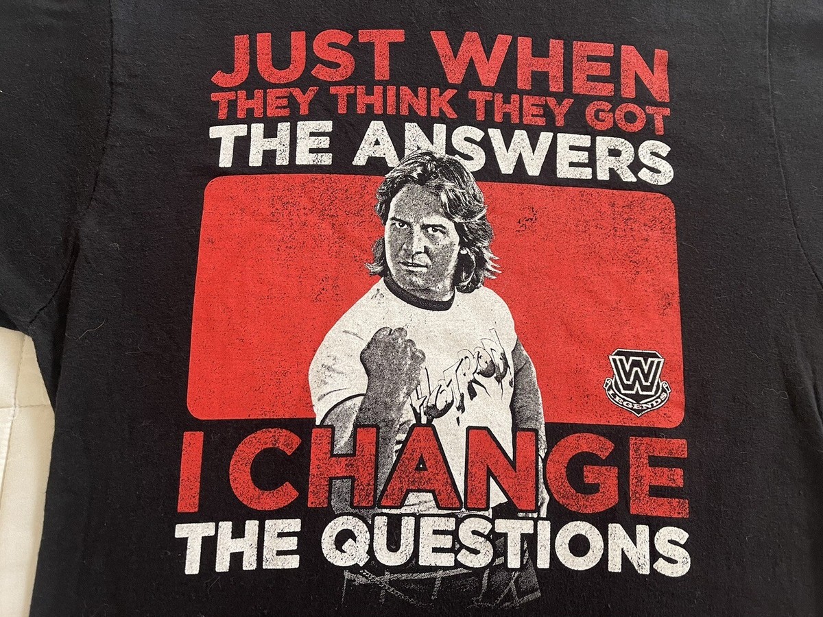 Roddy Piper Answers Wrestlemania WWE men's black shirt Small
