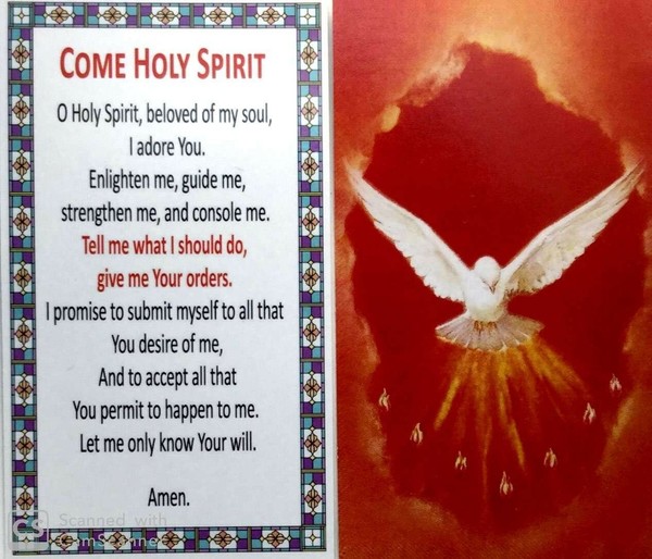 Alternate view of Holy Spirit Dove Medal 18k Gold Plated Pendant With Inch Chain Confirmation