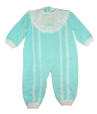 Vintage Infant 6-9 Month Sweater Romper Knit One Piece Mint Green
