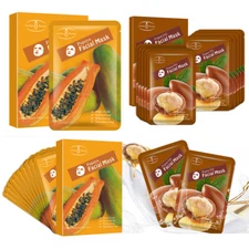 10pcs Moisturizing Repair Facial Mask – Hydrating Essence Sheet Mask w/ Snail