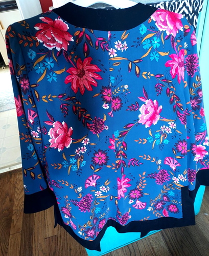 Loft L/XL Iris Purple/Blue Lined Open Front Jacket Kimono Style No belt - Picture 3 of 6