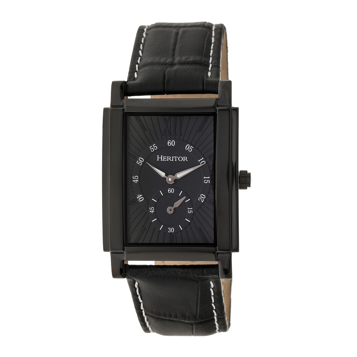 Heritor Automatic Frederick Leather-Band Watch Black UK