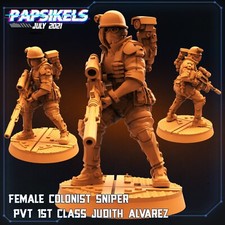 Human Female Colonist Sniper Judith Alvarez Papsikels Miniature AvP Aliens